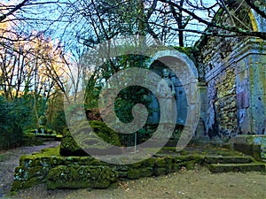 Park of the Monsters, Sacred Grove, Garden of Bomarzo. Aphrodite and Jupiter Ammon