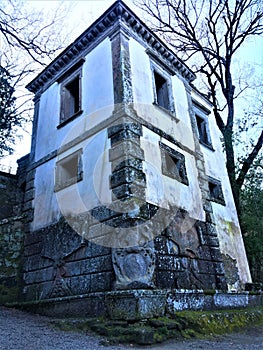 Park of the Monsters, Sacred Grove, Garden of Bomarzo. Leaning house and alchemy