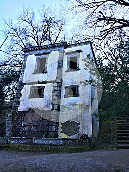 Park of the Monsters, Sacred Grove, Garden of Bomarzo. Leaning house and alchemy