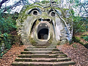 Park of the Monsters, Sacred Grove, Garden of Bomarzo. Orcus mouth and alchemy photo