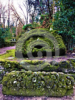 Park of the Monsters, Sacred Grove, Garden of Bomarzo. Mask of Jupiter Ammon