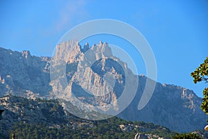 Park and the mountains near the Vorontsov Palace, Crimea.