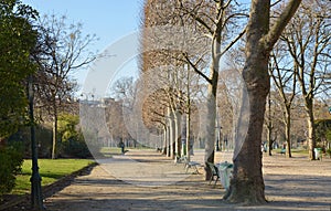 Park near the eiffel tower in Paris