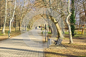 The park near Palffy Manor house from the 17th century in park in Malacky Slovakia