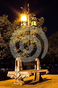 Park at night near river