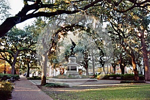 Park in the Old Town of Savannah, Georgia