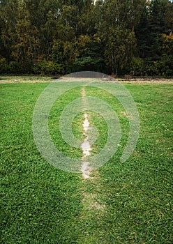 Park path to autumn forest background