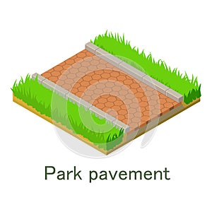 Park pavement icon, isometric style.