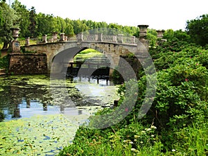 Park in Pavlovsk (Russia), bridge