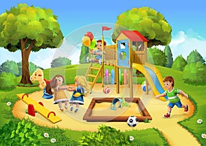 Park, playground background photo