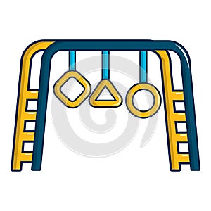 Park playground equipment icon, cartoon style