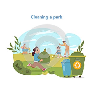 Park preservation concept. Vector illustration