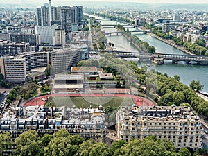 park of the princes panorama with the paris-saint germain stadium photo