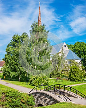 Park of Rakvere town. Estonia