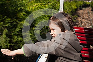 Park ride on small train