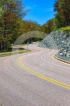 Park Road leading to Rib Mountain State Park, Wausau, Wisconsin in May