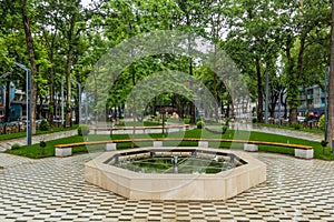 Park at Rudaki Avenue in Dushanbe, capital of Tajikist