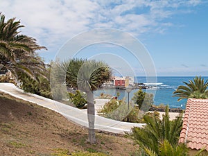 Park and sailors houses over sea