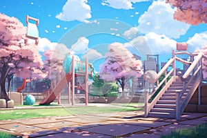 Park sakura playground anime visual novel game. Generate Ai