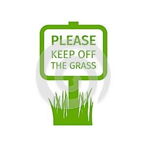 Park sign keep off the grass