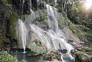 Park Soroa, Soroa waterfall, Pinar del Rio, Cuba. mixed media photo