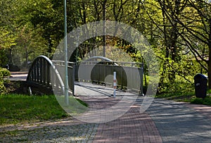 Park in Spring at the River Boehme in the Town Soltau, Lower Saxony