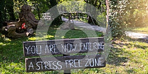 Park with a stress free zone