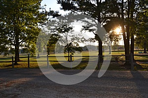 Park at sundown