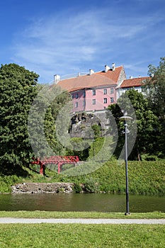 Park and Toompea Hill at the Old Town in Tallinn