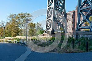 Park under the Williamsburg Bridge on the Lower East Side of New York City