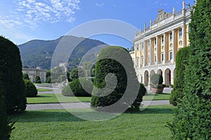 park of villa olmo in como in italy photo