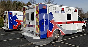 Parked Ambulances
