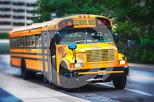 Parked american schoolbus