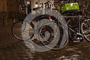 Parked bicycles photo