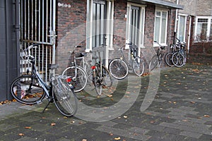 parked bicycles