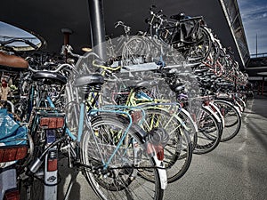 parked bicycles