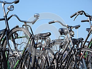 Parked Bicycles.