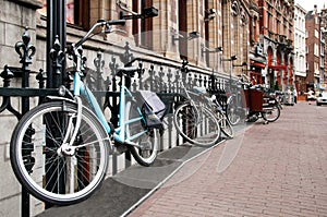 Parked bicycles, Amsterdam street