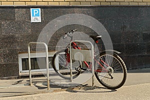 Parked bike near the wall
