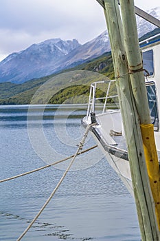 Parked Boat, Lago del Desierto, Patagonia - Argentina photo