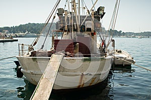 Parked fishing boat