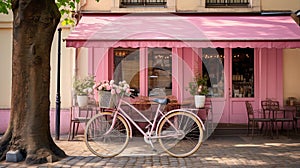 parked pink bike