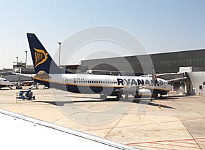 Parked ryanair jet