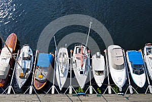 Parked sailboats