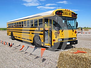 Parked School Bus Transported Students Safely on a Field Trip