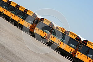 Parked school buses