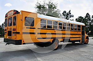 Parked schoolbus rear