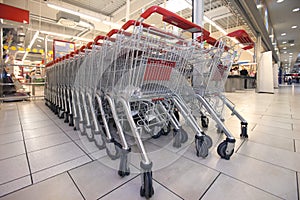 Parked shopping carts