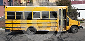 Parked Short Yellow School Bus