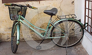 Parked Vintage Bicycle Parked